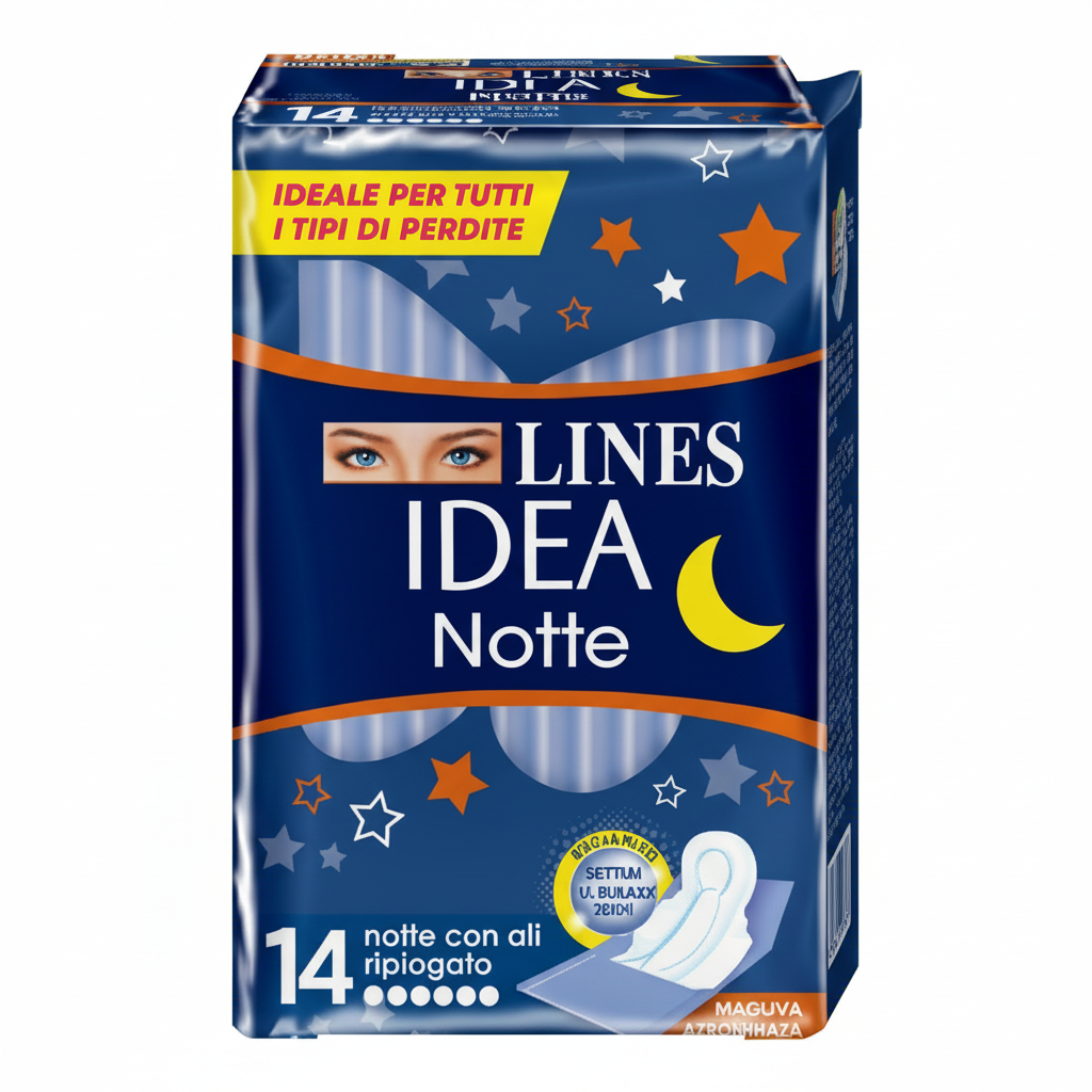 Lines Assorbenti Idea Notte Extralungo Con Ali Ripiegato