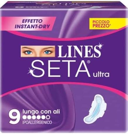 Lines Assorbenti Seta Ultra Lungo Con Ali
