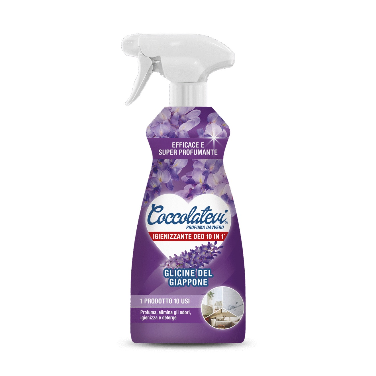 Coccolatevi Deo 10 in 1 Cattura odori Detergente multisuperficie Glicine del Giappone 500 ml