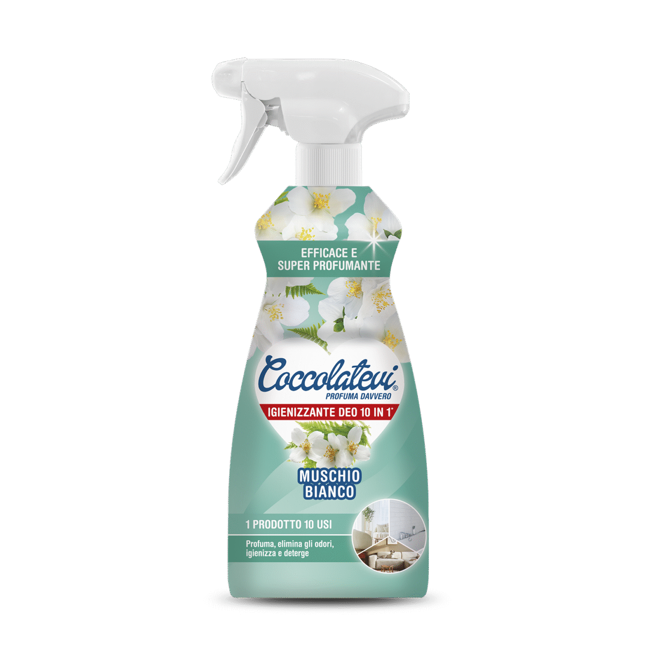 Coccolatevi Deo 10 in 1 Cattura odori Detergente multisuperficie Muschio Bianco 500 ml