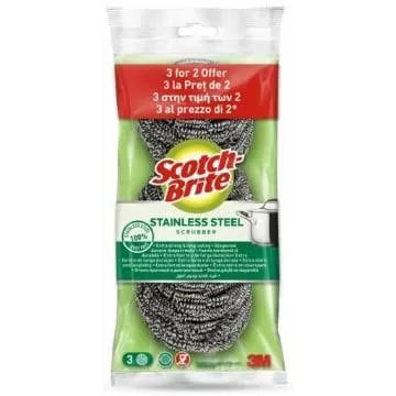 Scotch-Brite Paglietta Acciaio Inossidabile 3 pezzi