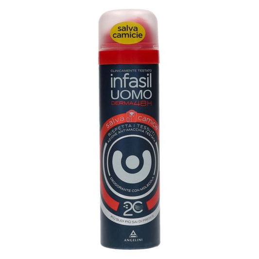INFASIL DEODORANTE SPRAY UOMO DERMA48H SALVACAMICIE CON MOLECOLA 2C ANTIODORE 150ML
