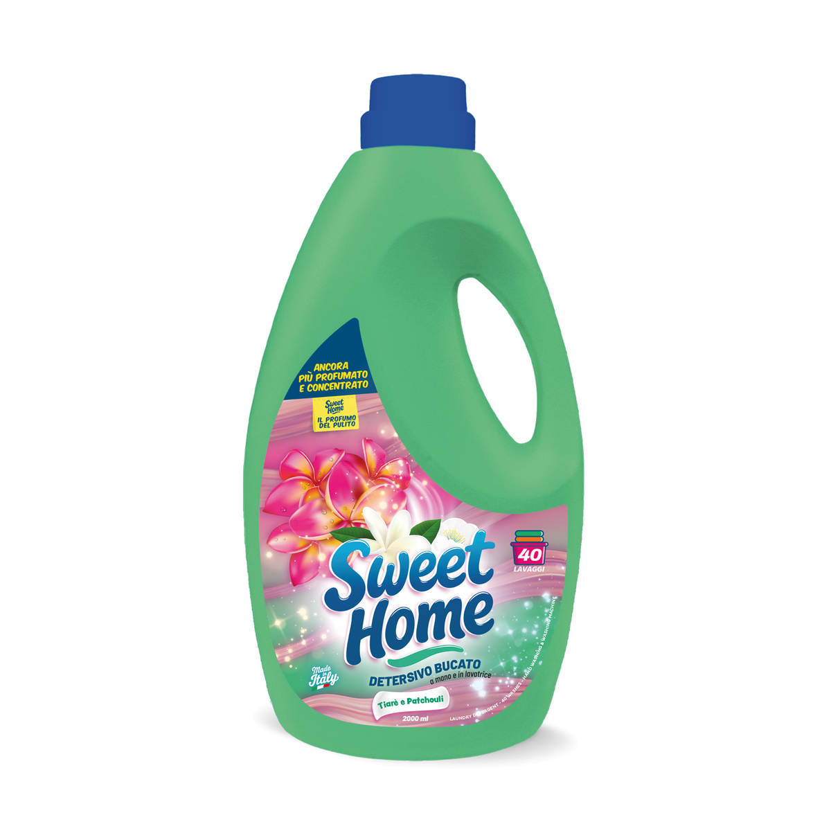 Flacone Sweet Home detersivo bucato Tiarè e Patchouli 2 litri 40 lavaggi