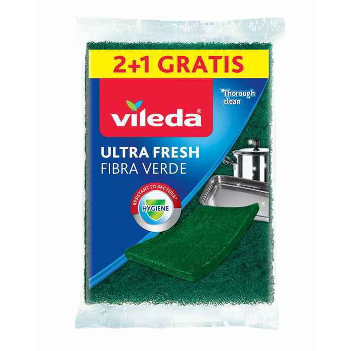 Vileda Spugna Ultrafresh 2+1 Fibra Verde Spugne VILEDA