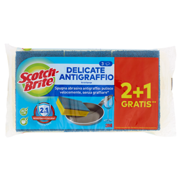 Scotch-Brite Spugna abrasiva delicata antigraffio,2+1