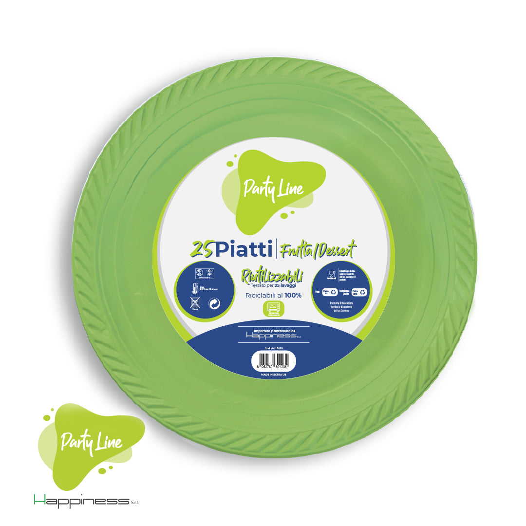 PARTY LINE PIATTI MONOUSO COLORATI 17 CM