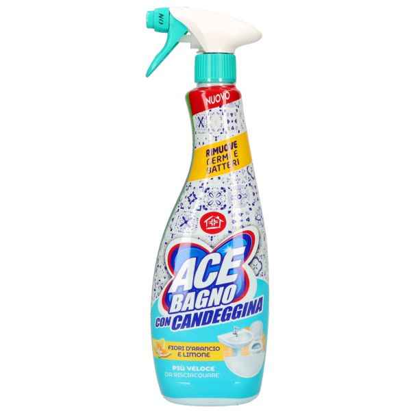 Ace Sgrassatore Spray Bagno con Candeggina 650ml Detersivo bagno e wc ACE