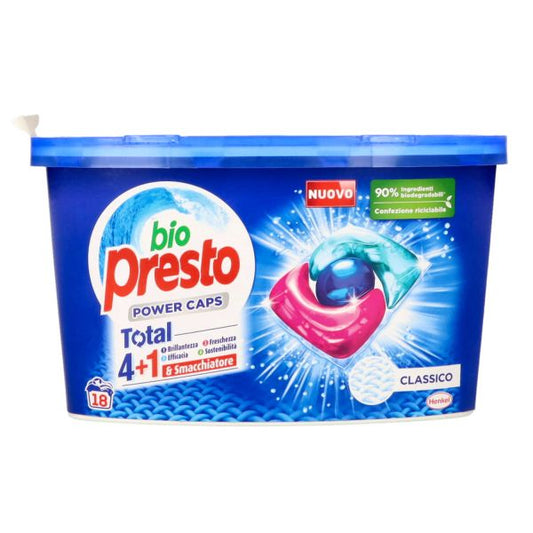 BIO PRESTO DETERSIVO POWER CAPS 18 LAVAGGI CLASSICO