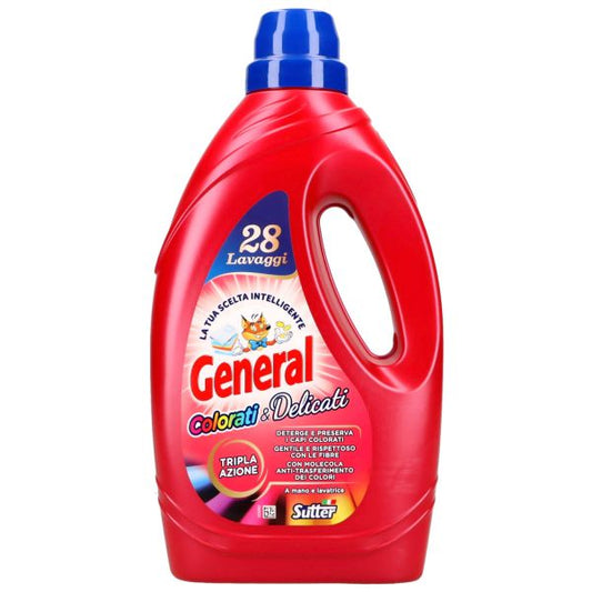 GENERAL DETERSIVO LIQUIDO LAVATRICE 28 LAVAGGI COLORATI E DELICATI
