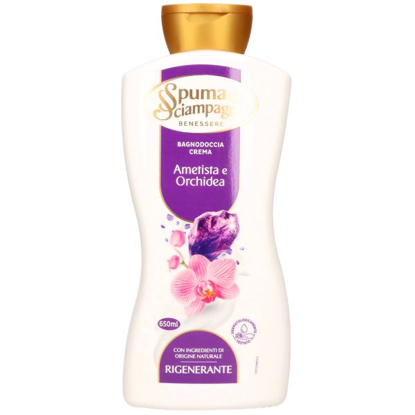 SPUMA DI SCIAMPAGNA BAGNODOCCIA CREMA RIGENERANTE 650 ML AMETISTA E ORCHIDEA