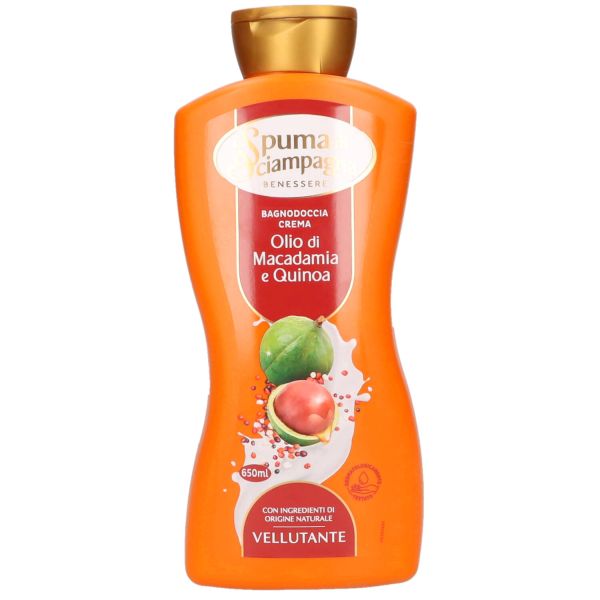 SPUMA DI SCIAMPAGNA BAGNOCREMA OLIO DI MACADAMIA E QUINOA 650ML